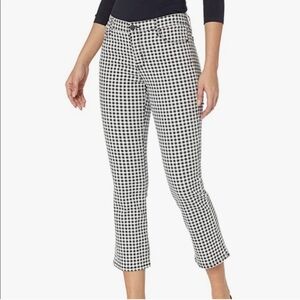 Sanctuary Denim Connector Kick Crop Jeans in black and white gingham, size 31